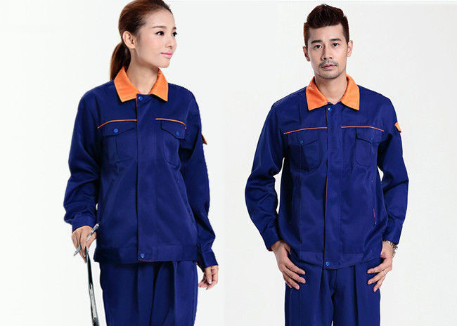 Cool Mechanic Work Uniforms Sweat - Absorbent With Long Jacket And Dark Blue Pants