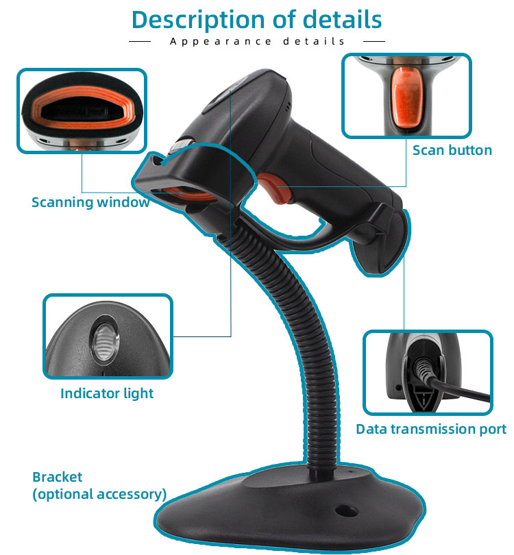 U11-C Universal 1D Red Light Wired Scanner After-sales Service Return and Replacement