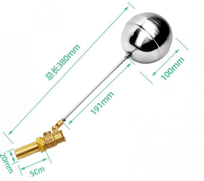 35.4cm Stainless Steel Ball Float Valve Brass Body CCC For Liquid 4