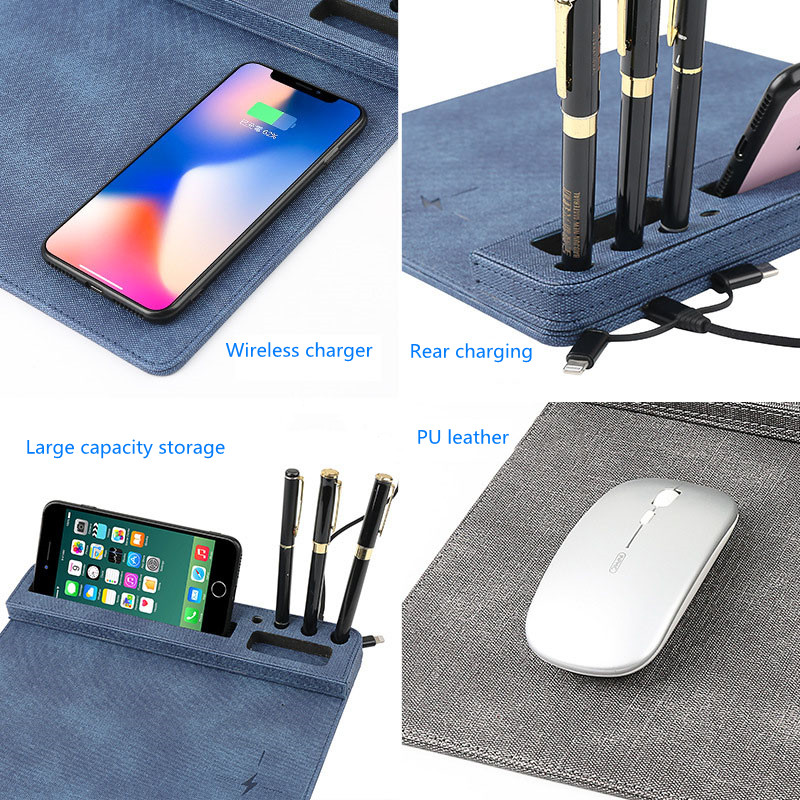 Wireless Charging Mouse Pad Fast Charging Multifunctional Mouse Pad pu leather mouse pad