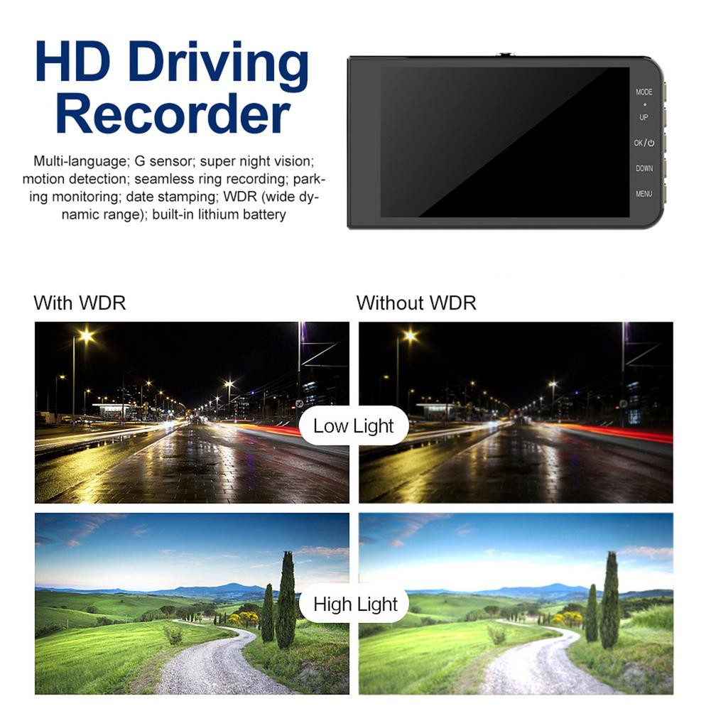 128GB 1080FHD Vehicle Blackbox DVR Dual Channel Camcorder
