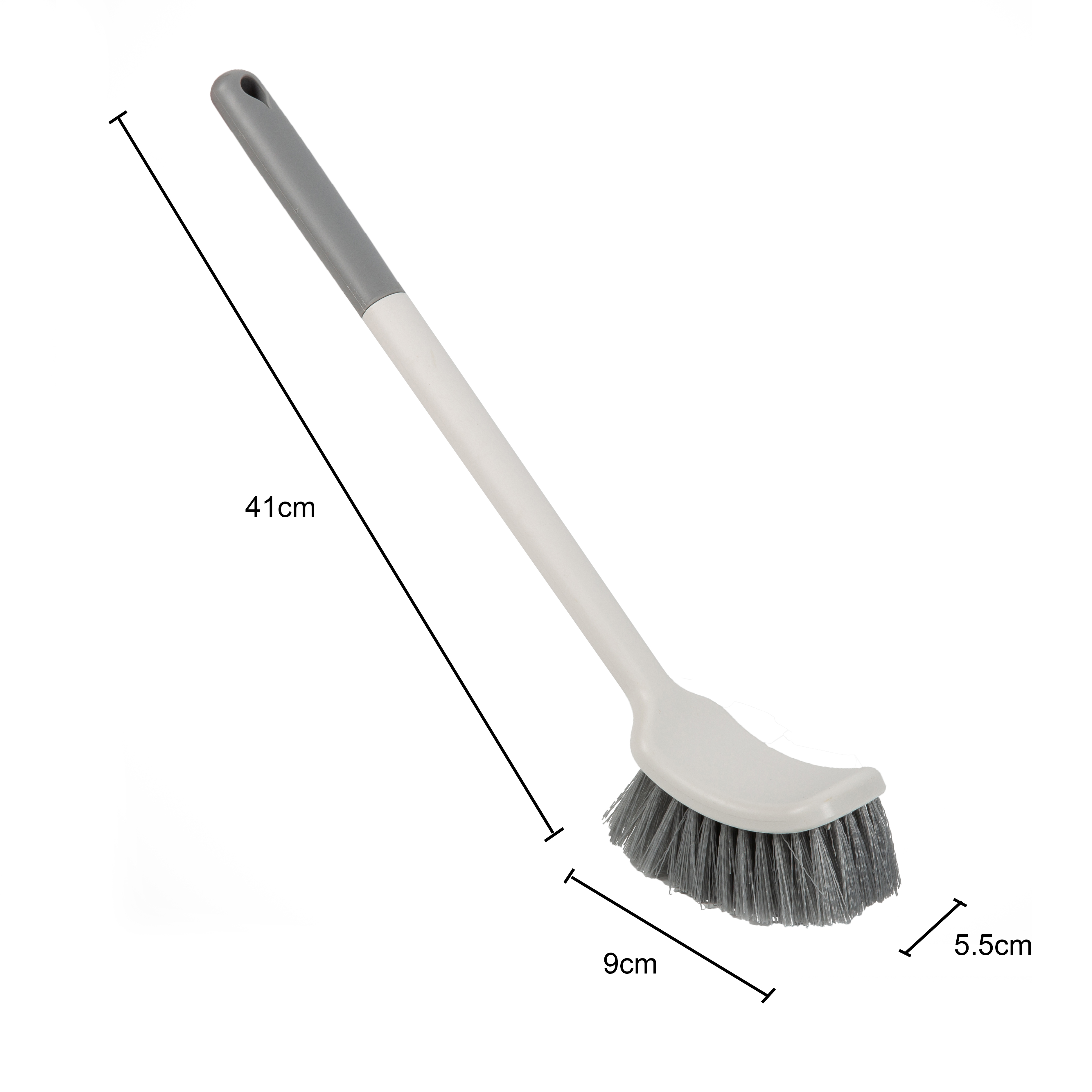 Long Handle Kitchen Scrubber with Ergonomic Rubber Grip