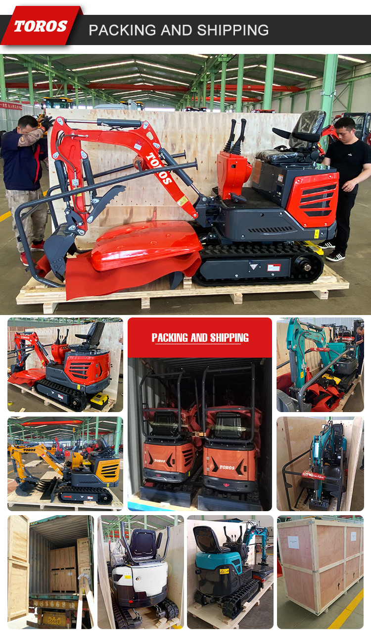 Multifunctional Toros Mini Excavator 1 Ton Micro Digger With Koop Engine