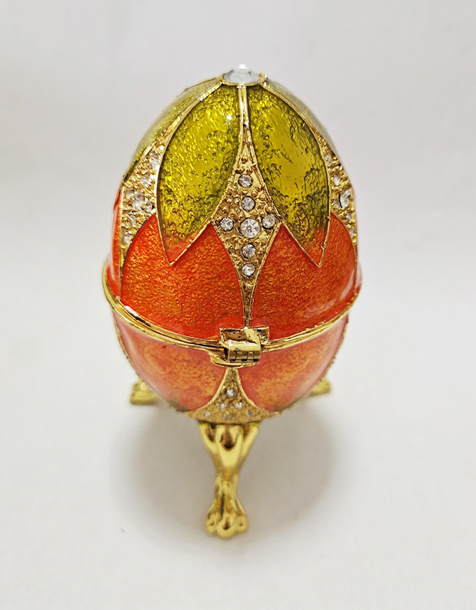 Luxury Faberge Easter Eggs Elegant Enamel jewlery box Crystal Egg Trinket box Jewelry Box Holder Easter Egg Collectible