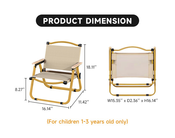 Easy To Use Portable Camping Chair Lightweight Compact Metal Kids
