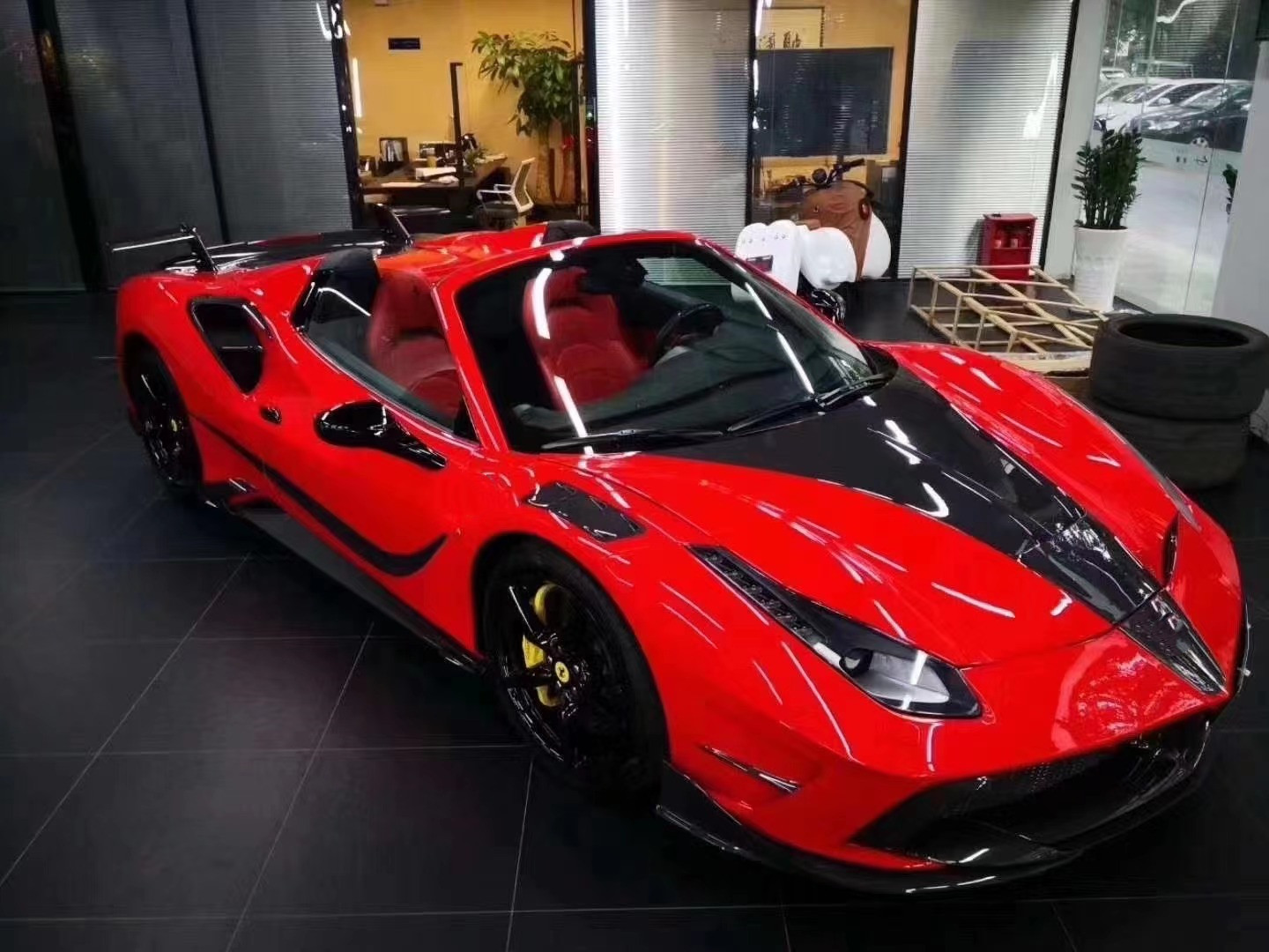 Auto Parts ForFerrari 488 Body Kit 488 Upgraded MSY Style Front and Rear Bumper Spoiler Carbon Fiber Body Kit