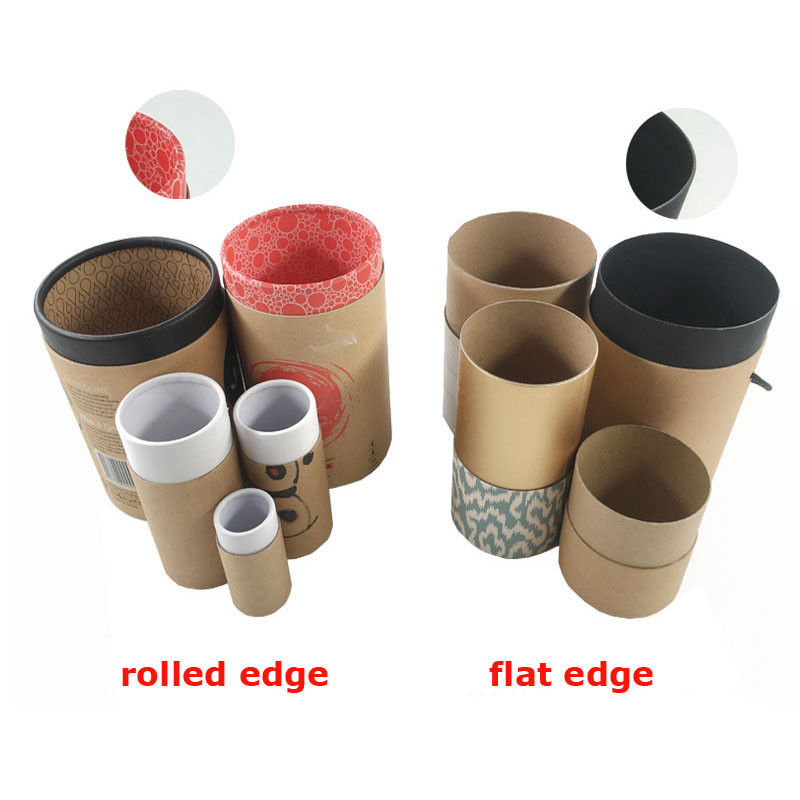 Custom Kraft Paper Black Tube Packaging Round Gift Box For Skincare