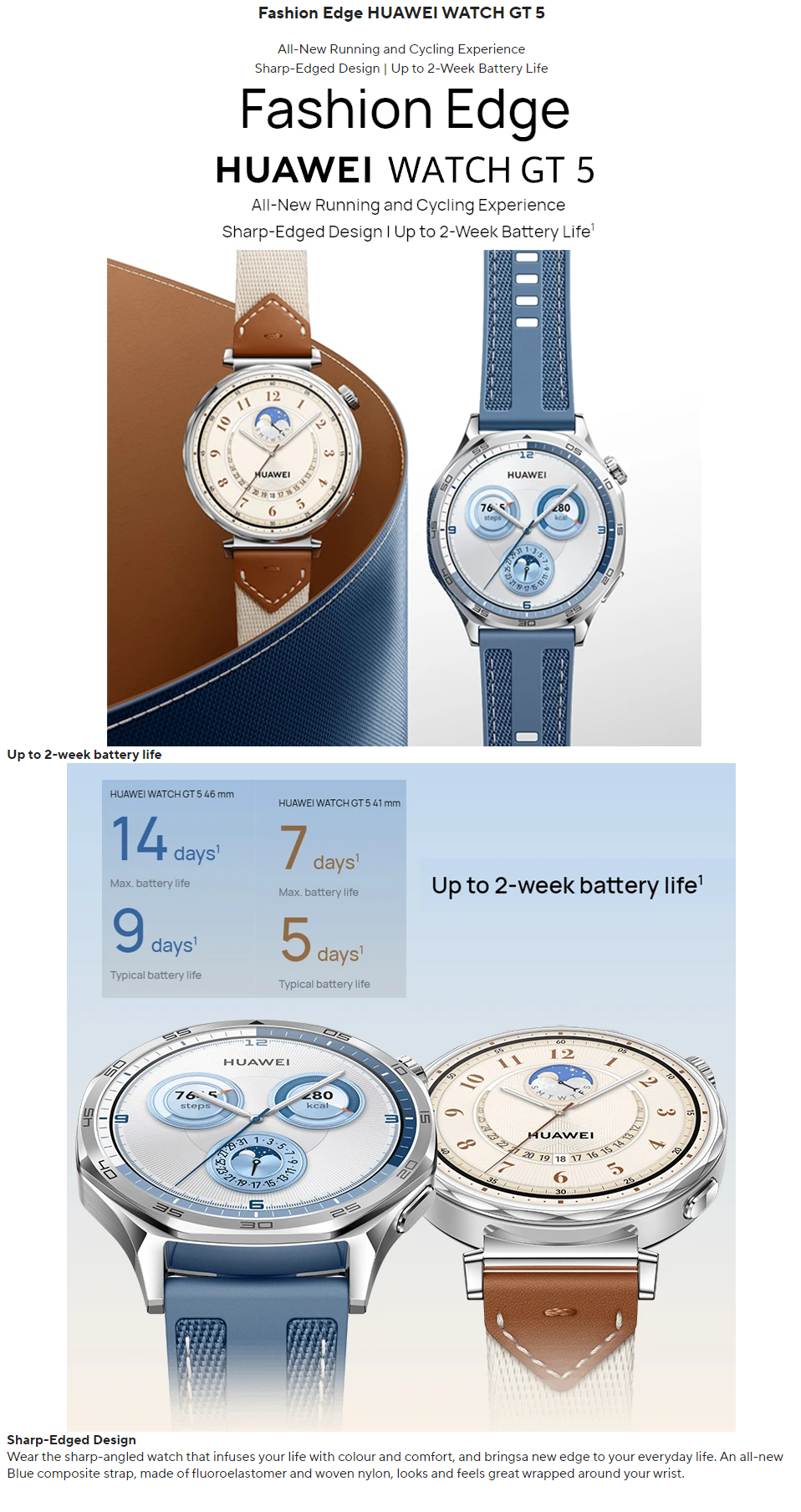 2024 Hot Hua Wei WATCH GT 5 Smart Watch 1.32 Inches AMOLED Color Screen Tracker Health Monitor Sport Watch