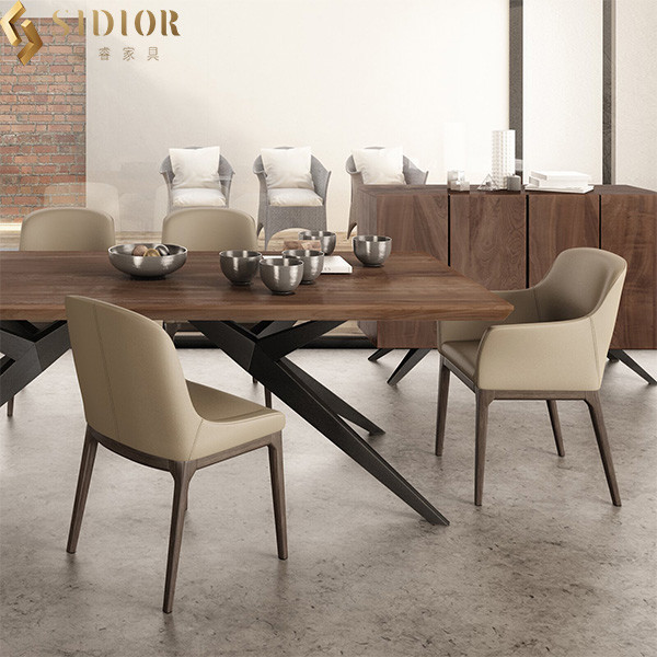 Classic Ultra Modern Dining Chairs 51cm Length Solid Wood Upholstered Chair