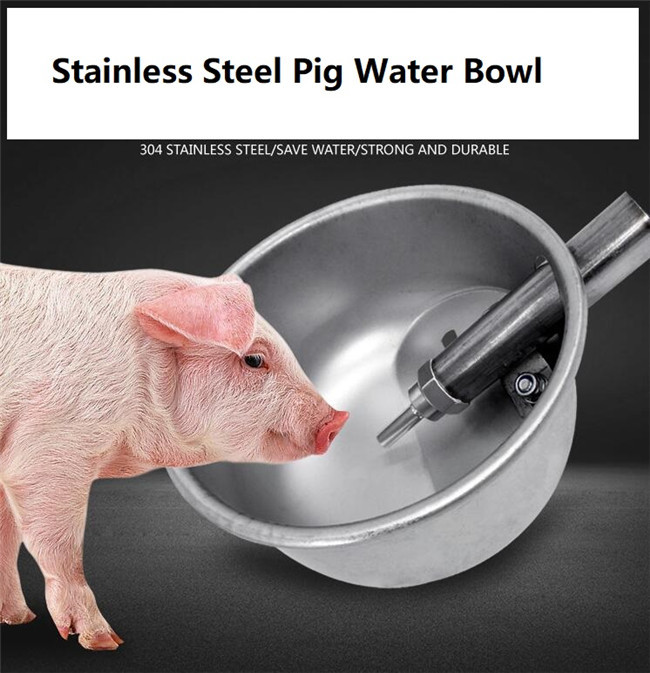 304 Stainless Steel Pig Water Bowl 17.5cm Diameter Hog Bowl Pig Water Drinkers