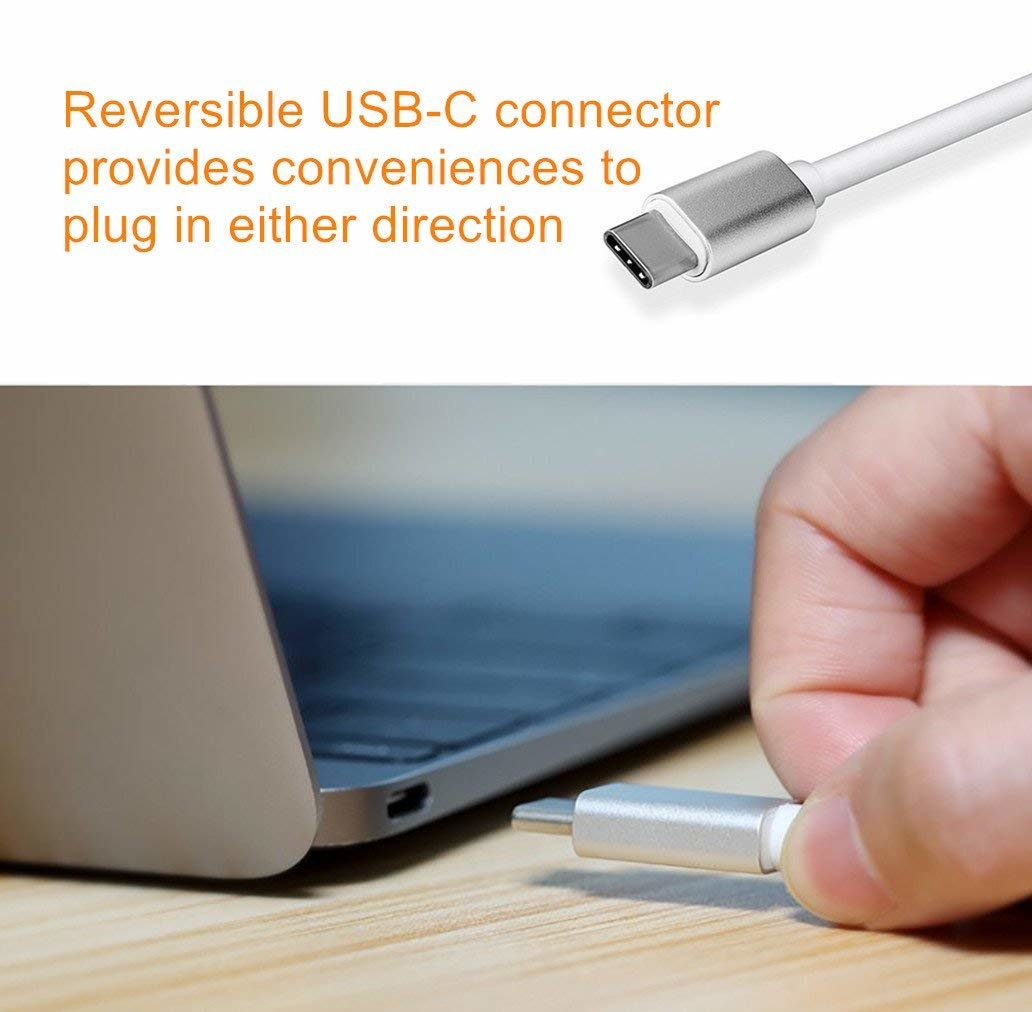 USB C to Adapter, USB 3.1 Type C to 4K Adapter with USB 3.0 and Charging Port for MacBook Chromebook Pixel
