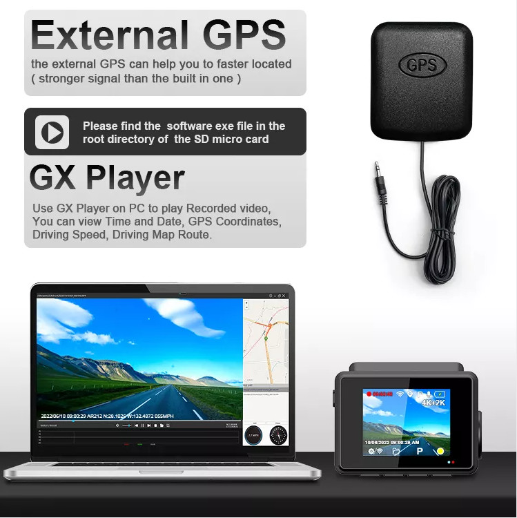 ODM WiFi Front Inside Back GPS Dashboard Camera With GPS Tracking SONYIMX335