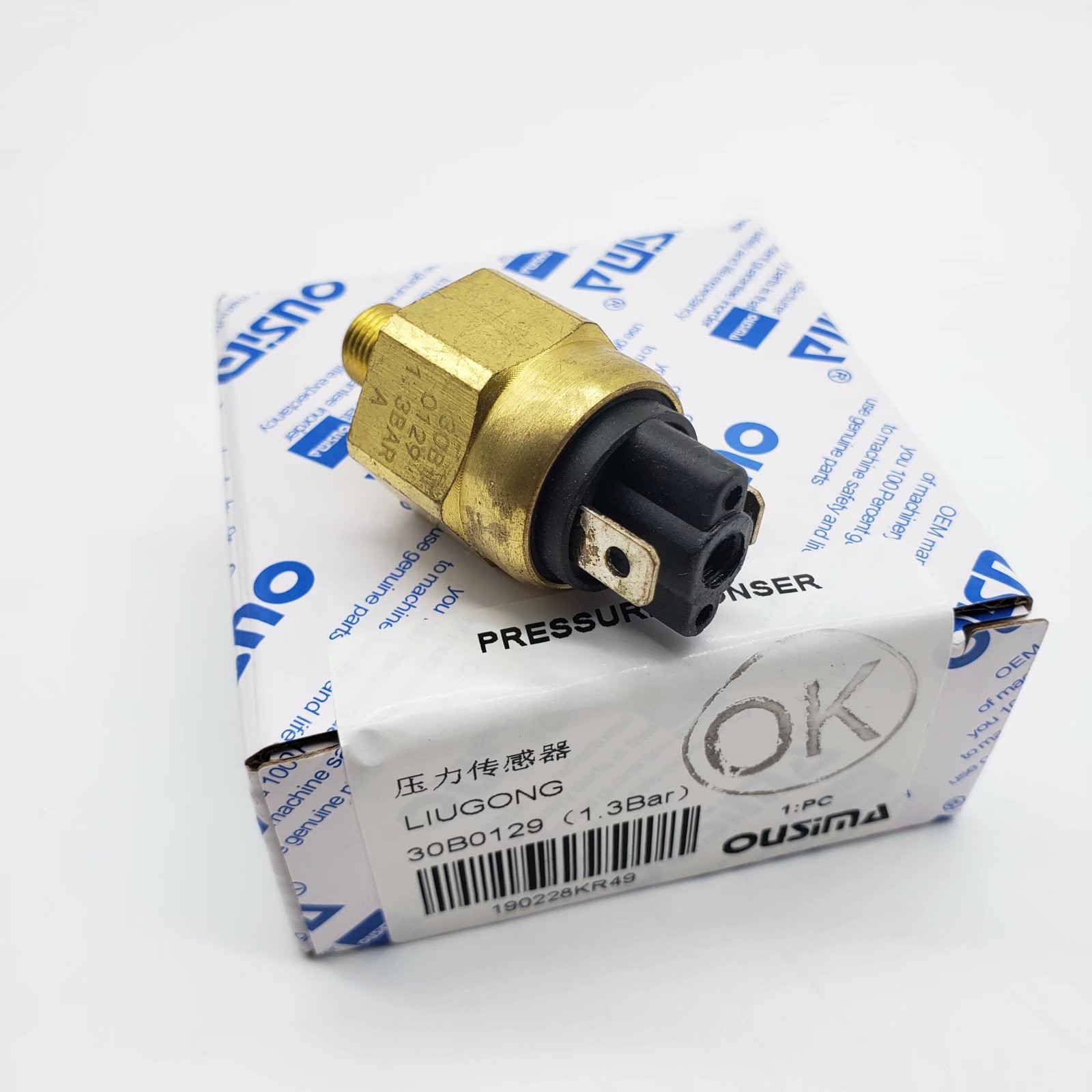 OUSIMA 30B0129 Pressure Sensor For LIUGONG Excavator Part 30b0129(1.3 Bar)