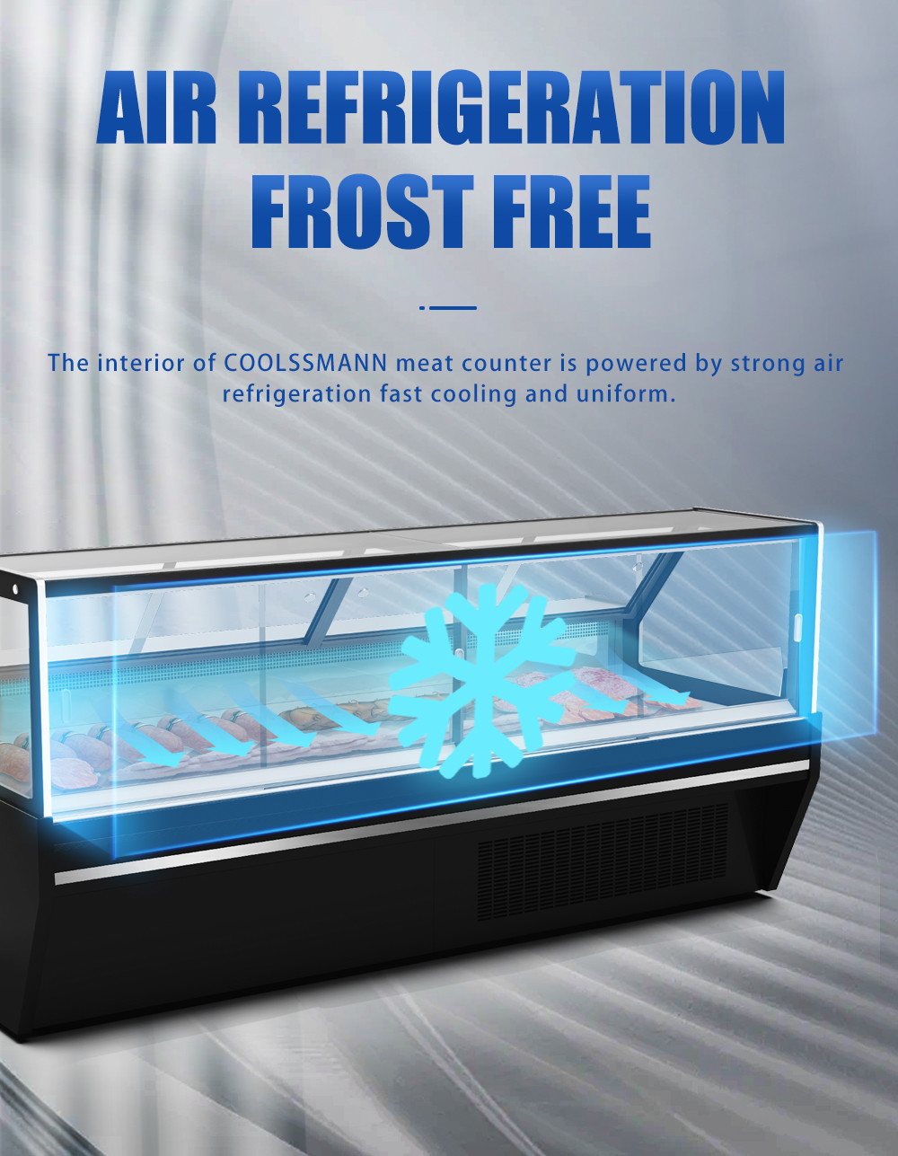There Are Four -2 ℃ Refrigeration Cabinet Bottom Of The Square Glass Service Deli Chiller