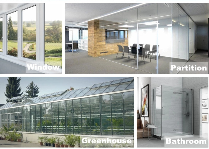 Explosion-Proof Clear Tempered Shower Glass Panel For Shower Room