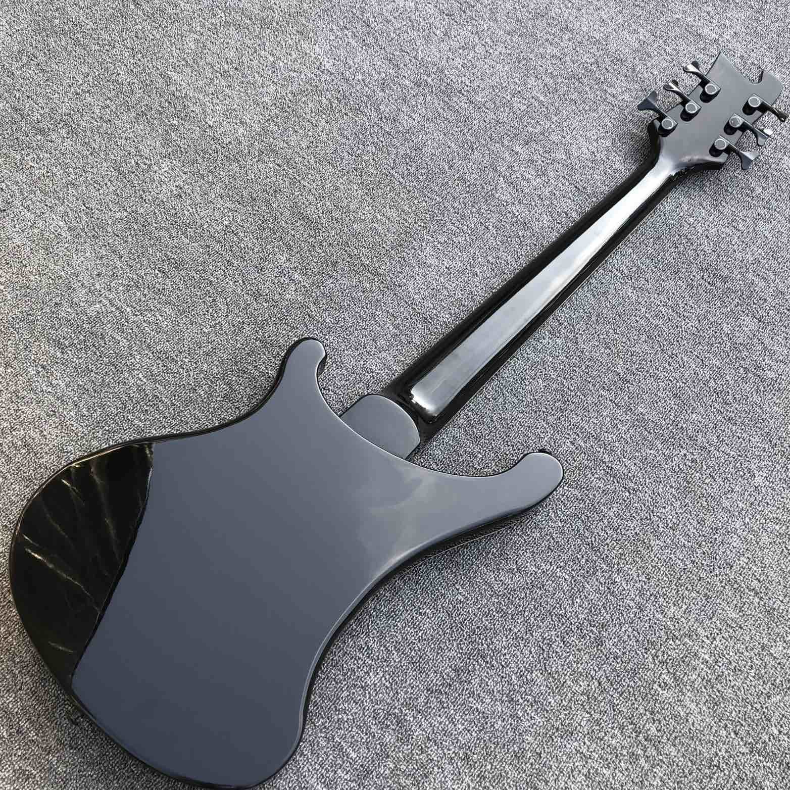 Custom Maple Fingerboard Ricken 6 Strings 4003 Model Bass Guitar in Black Hardware