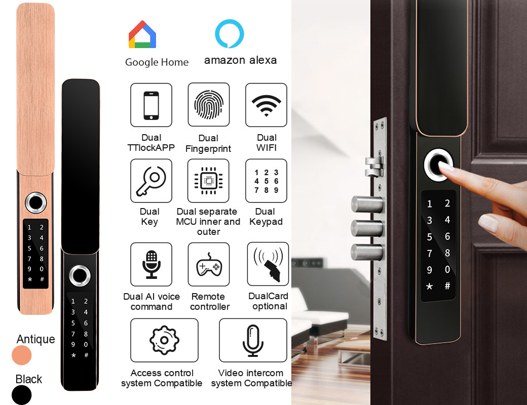 Waterproof Keyless IP68 French Security Automatic Front Door Locks