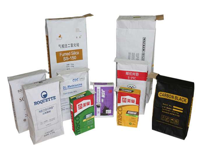 Cement Sacks 25kg 50kg Industrial Paper Bags , Cement Packing Bags Square Bottom