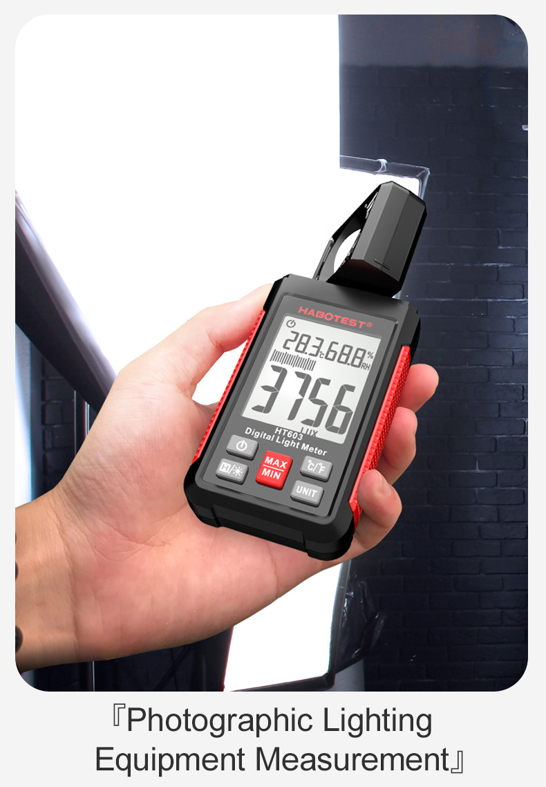 HT603 200,000 Lux Auto Digital Lux Meter Light Meter Digital Illuminance Meter