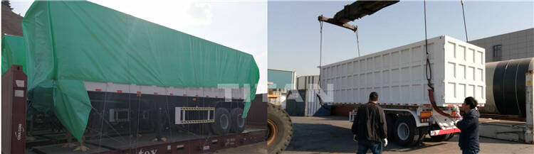 60T 80T Rear Dump Trailers , 4 Axle Rear Tipper Trailer 35m3 40m3