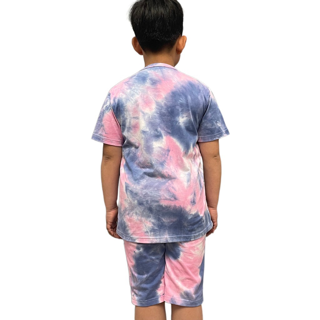 Customize 100% Cotton Boys Clothing Set for Summer Soft Hand Feel Tie Dyed Pattern Type