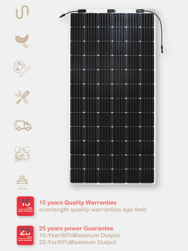 Flexible Solar Module 72 Cell Monocrystalline Module 375W Lightweight Material