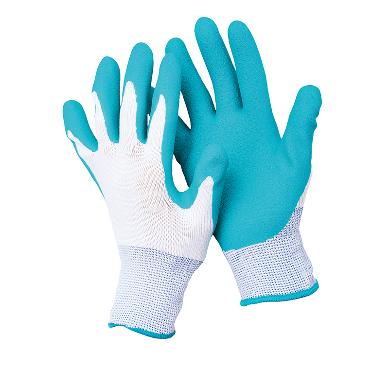 Construction Safety Work Gloves N11402 OEM Logo 13 Gauge Nylon Knitted Latex Foam Coated