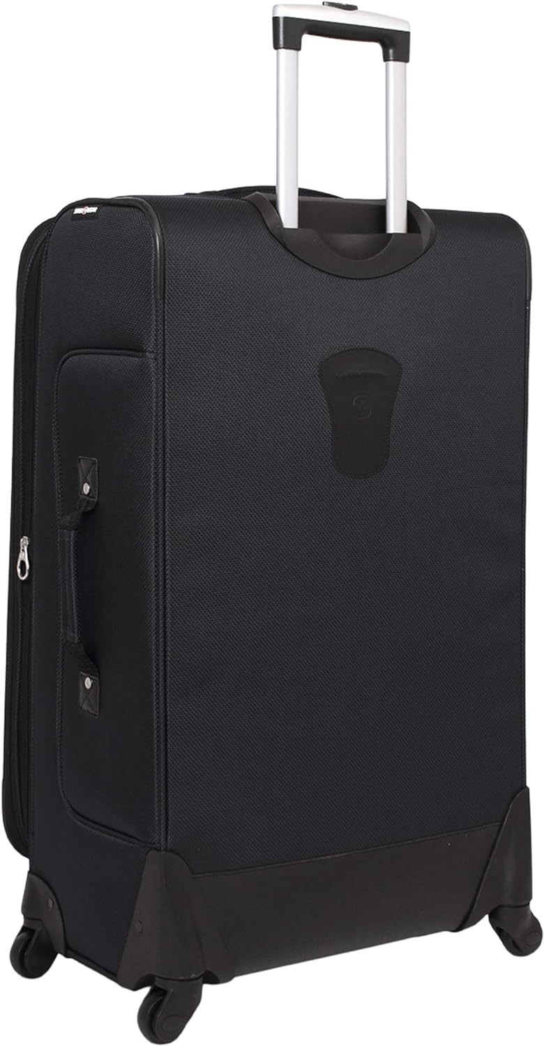 Softside Expandable Luggage, Black, Checked-Large 29-Inch