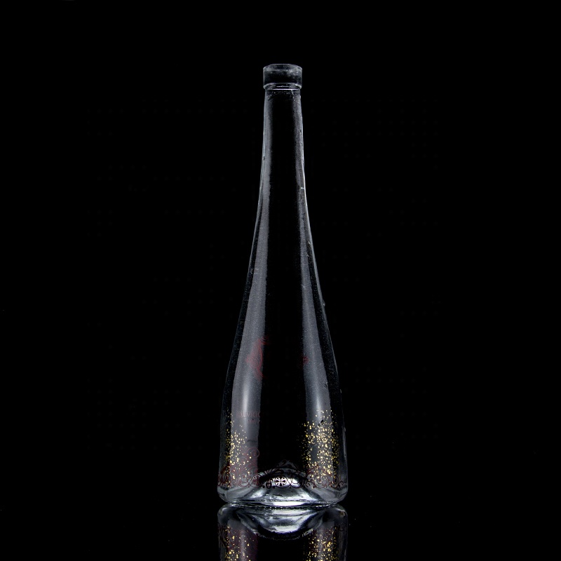 500ml Champagne Bottle With Matte Finish Unique Design Copper Coated Glass Collar