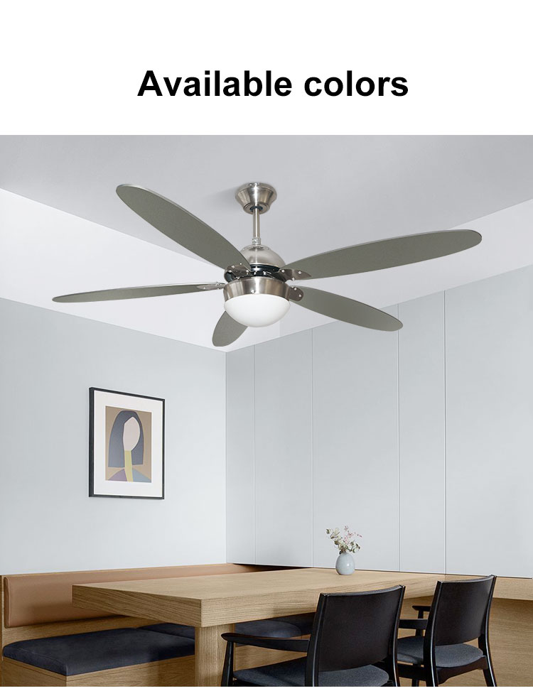 Remote Control Switch Ceiling Fan with Light Traditional Style Low Noise and High Speed
