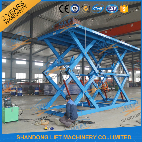 In Ground 3 ton Basement Hydraulic Car Scissor Lift for Home Garage