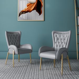 Diamond Tufting Upholstered Dining Armchair Nordic Luxury