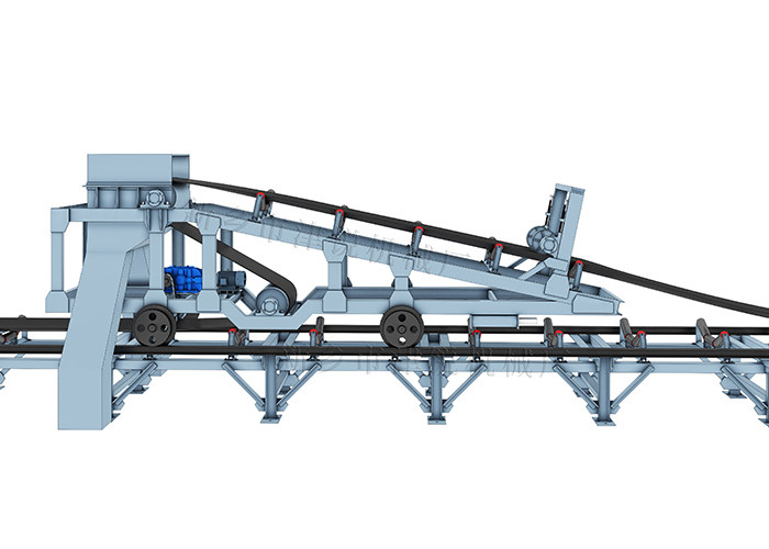 Unloading Trolley Walk On Rail Wheel 110V Grain Belt Conveyor