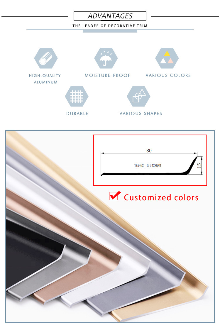 Corner Connector Skirting Board Skirting Trim Aluminium Skirting Strip