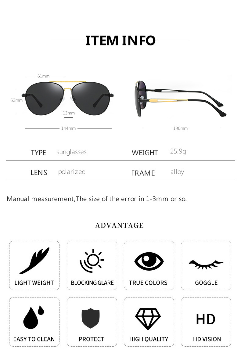 Polarized Retro Shades Sunglasses BSCI Men Unbreakable Frame Glasses