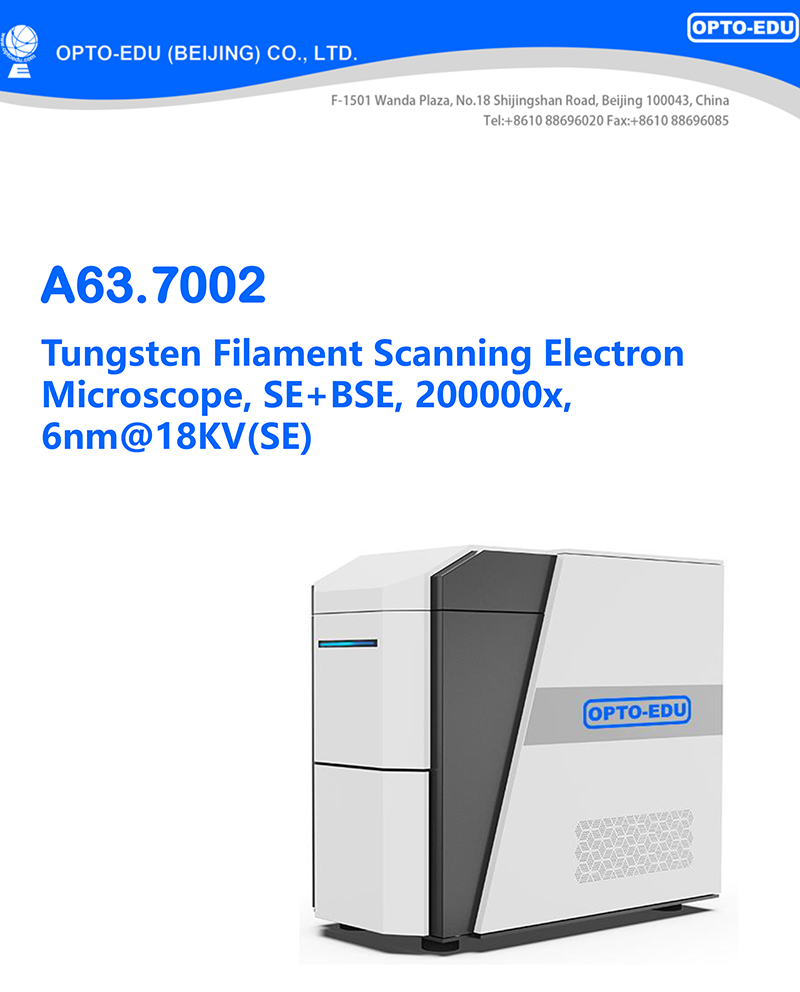OPTO-EDU A63.7002 Tungsten Filament Scanning Electron Microscope SE BSE 200000x 6nm@18KV(SE)