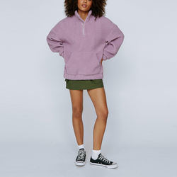 High Quality Casual Zipper up Sweatshirts Customized Fleece Oversize Sweatshirt Hoodies