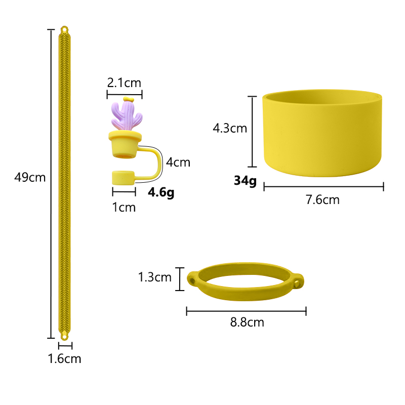 30oz 40oz Tumbler with Handle Anti-scratch Silicone Cup Sleeve and Anti-slip Water Bottle Handle Strap