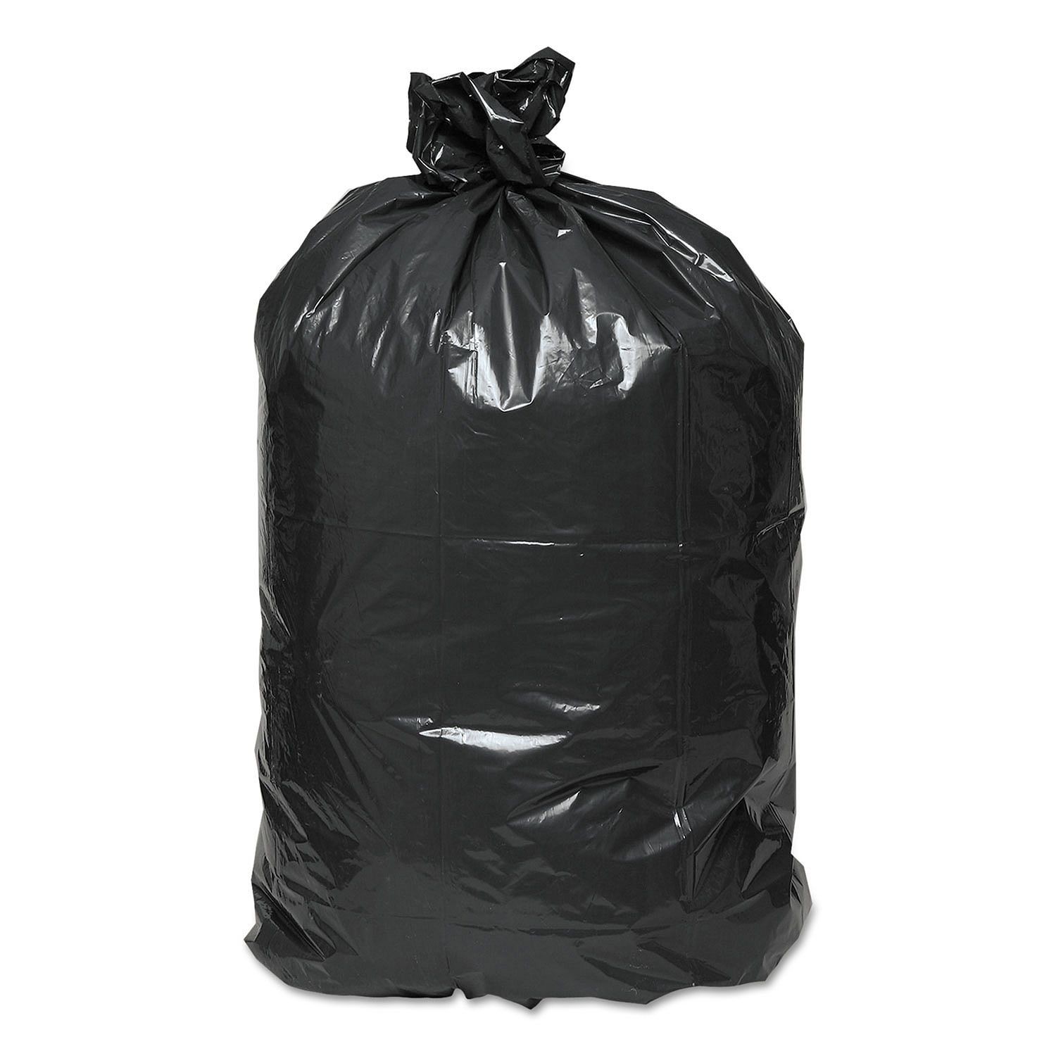 HDPE Material Recyclable Kitchen Trash Bags , Black Dustbin Bags Star Sealed