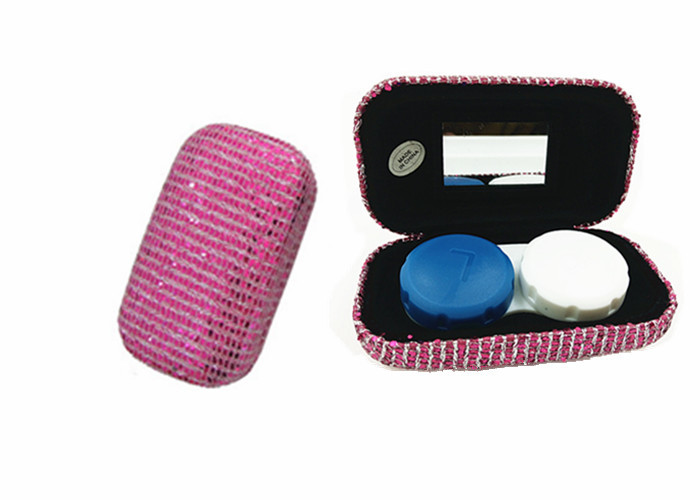 New Design Cute Contact Cases With Mirror PU Leather Eco - Friendly