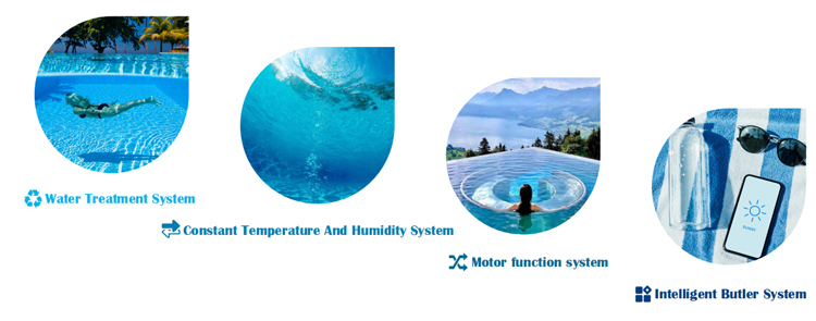 Clear Customizable Fiberglass Modular Above Ground Pool for Trendy Island Resort Villa