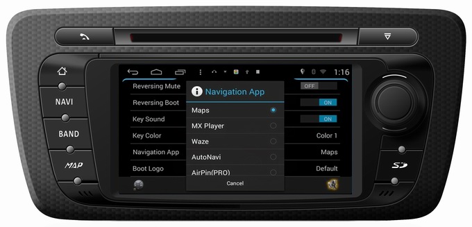 Ouchuangbo pure android 4.4 Seat Ibiza 2013 2014 autoradio gps dvd support 1024*600 4 core