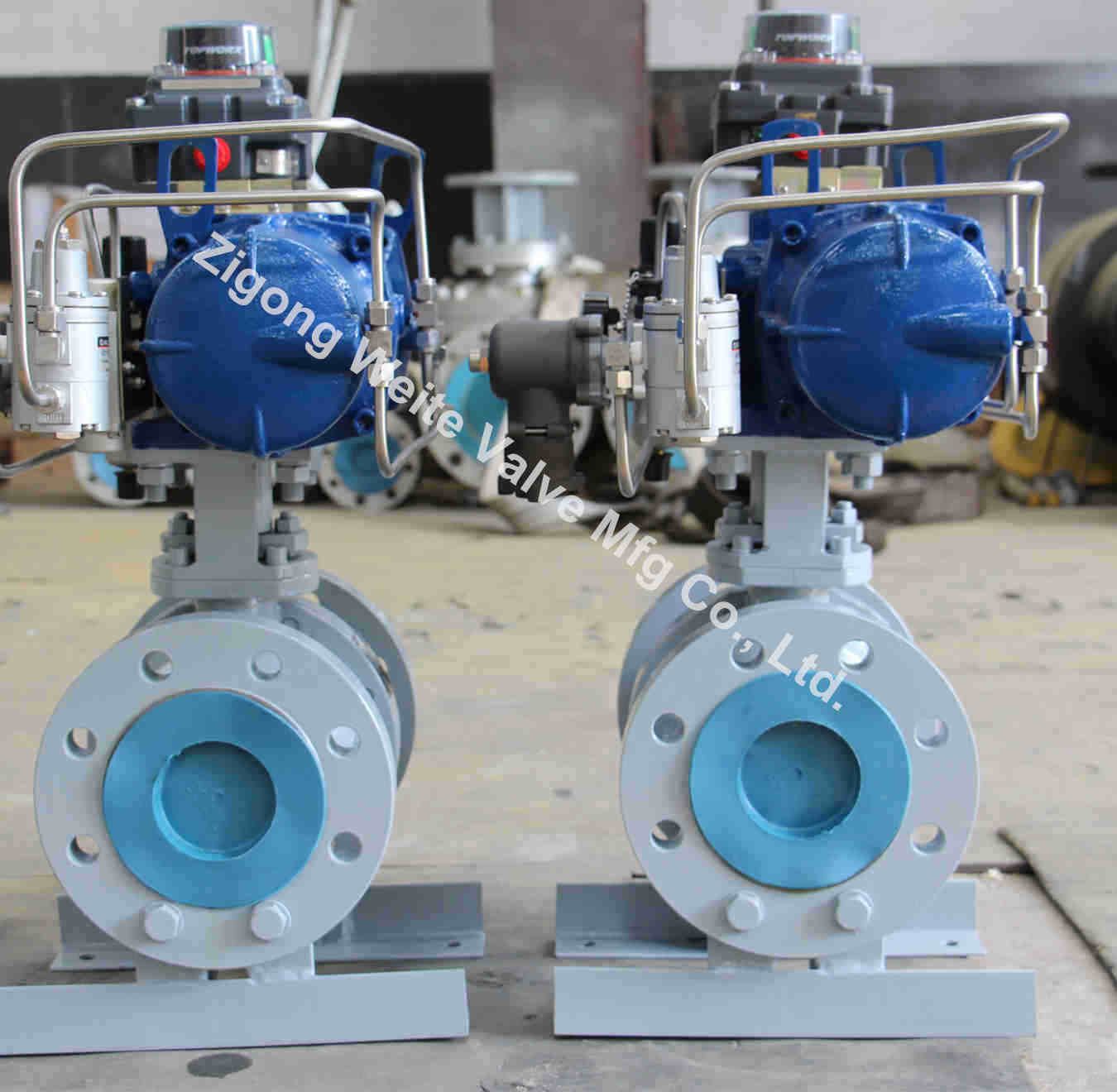 4" WCB Pneumatic Operated Ball Valve F316 STL Seat Class 300
