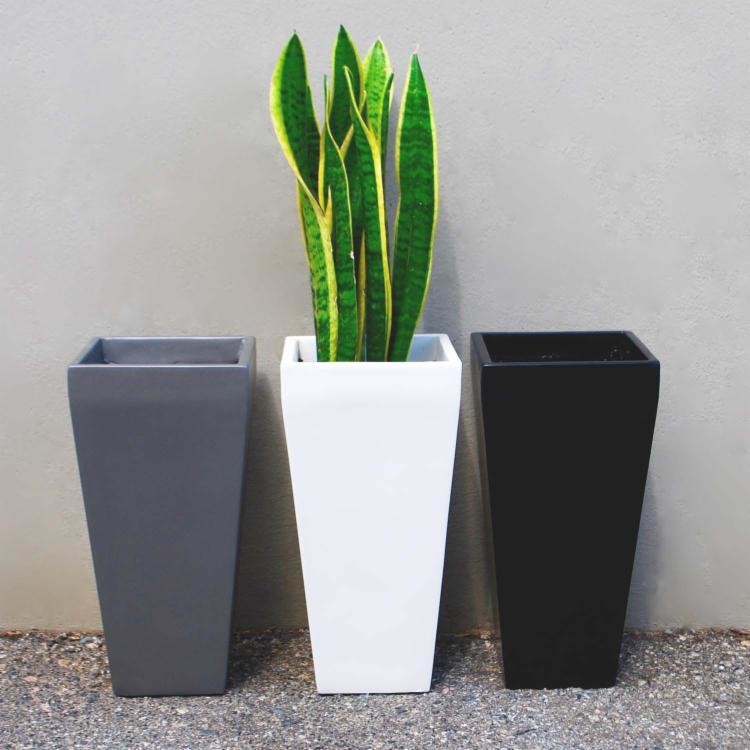 Square Fiberglass Flower Planter Pots For Indoor And Outdoor
