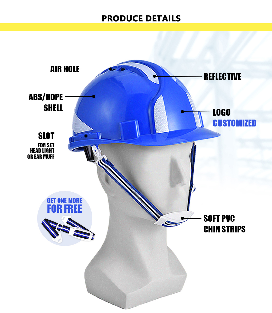 Construction Black Work Helmet ABS Shell 4/6 Points 9 colors CE EN397