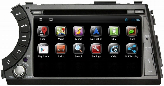 Ouchuangbo Android 4.2 DVD GPS Navi 3G Wifi Bluetooth TV Radio Stereo Ssangyong Actyon Sports 2005-2013 OCB-7066C