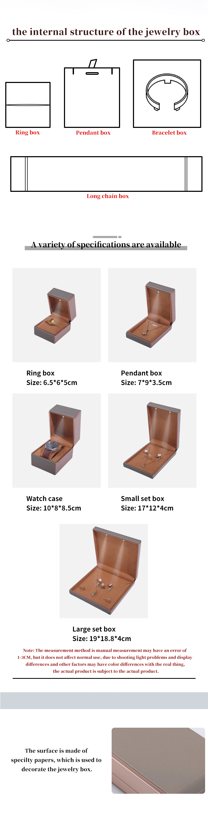 OEM PU Leather LED Jewelry Box , Handy Square Jewelry Luxury Packaging Box Set