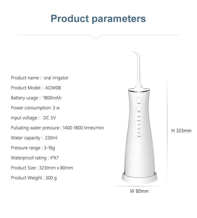 30-120PSI Dental Portable Water Flosser Household OEM Jet For Teeth Washing