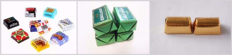 Small Aluminum Foil/Film Chocolate Wrapping Machine for High Speed Snack Packaging