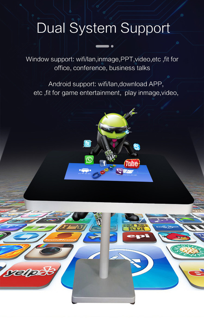 21.5inch Touch Screen Coffee Table Game Customized Interactive Touch Table Dispaly Advertising In Indoor Environments